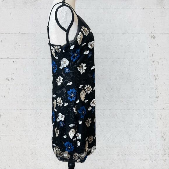 Miss Me Floral Embroidered Slip Dress Black Size M Whimsygoth Fairygoth witchy - Picture 4 of 14